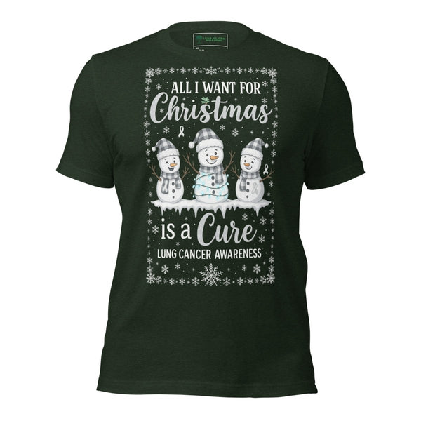 Christmas Lung Cancer WIsh Tee - JohnVsGBMHeather EmeraldXS
