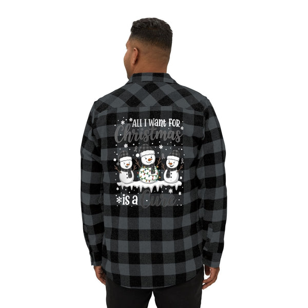 Christmas Melanoma Flannel - JohnVsGBMCharcoal Heather/ BlackXS