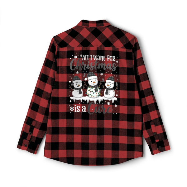 Christmas Melanoma Flannel - JohnVsGBMGrey Heather/ BlackXS