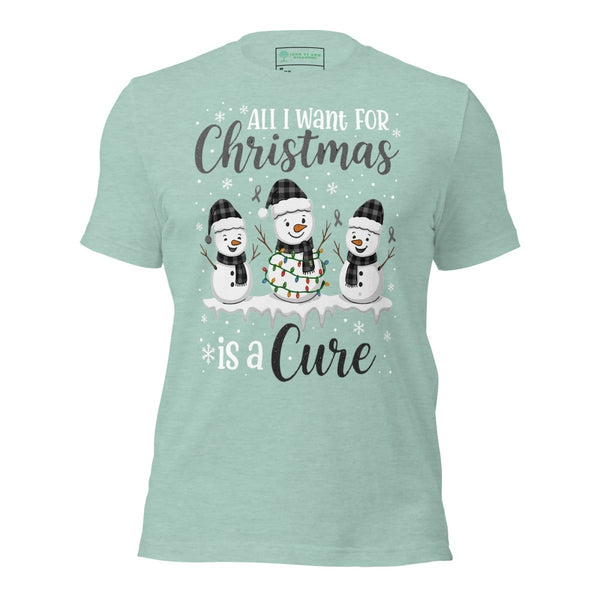 Christmas Melanoma Wish Tee - JohnVsGBMHeather Prism Dusty BlueXS