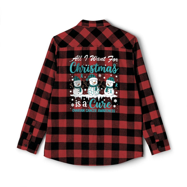Christmas Ovarian Cancer Flannel - JohnVsGBMGrey Heather/ BlackXS