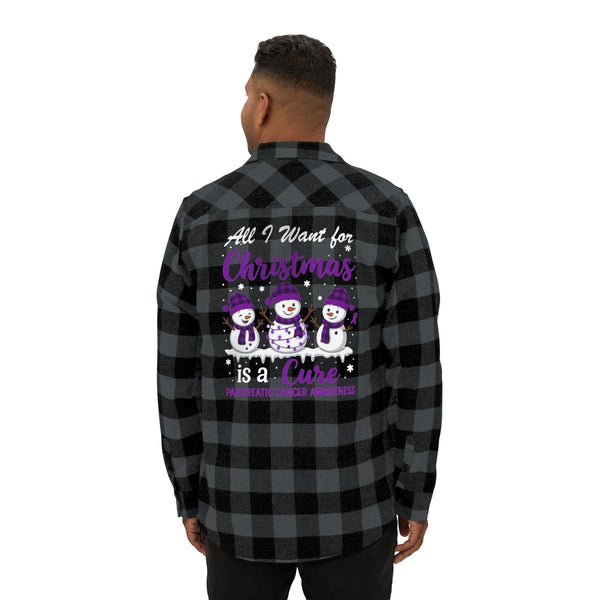 Christmas Pancreatic Flannel - JohnVsGBMCharcoal Heather/ BlackXS