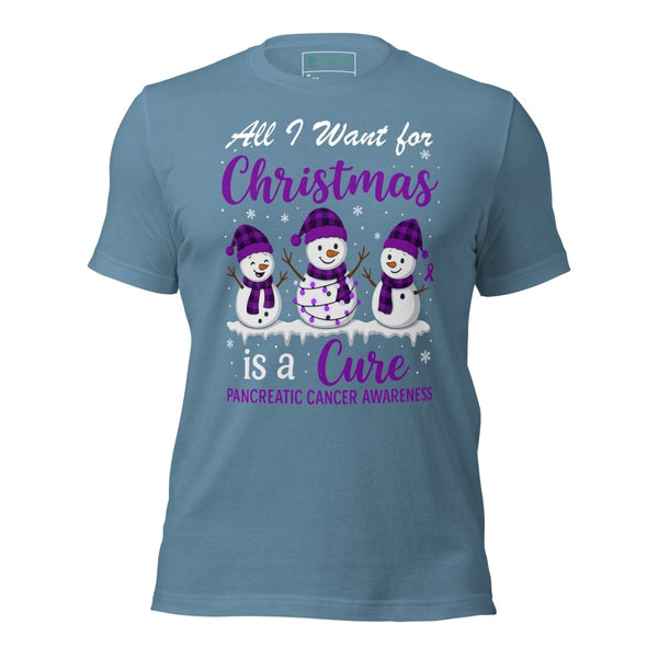 Christmas Pancreatic WIsh Tee - JohnVsGBMSteel BlueXS