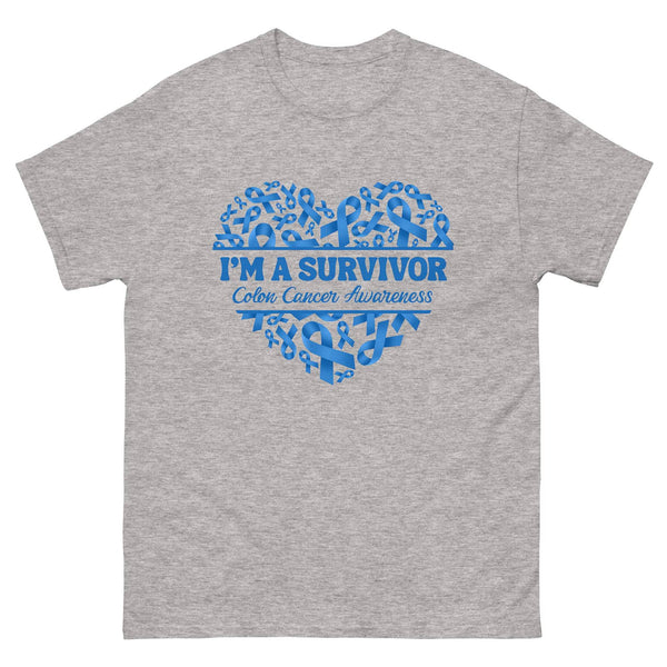 Colon Cancer Survivor Heart Tee - JohnVsGBMSport GreyS
