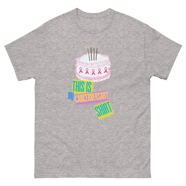 Customizable Cancer - Anniversary Cake Tee - JohnVsGBMSport GreyS