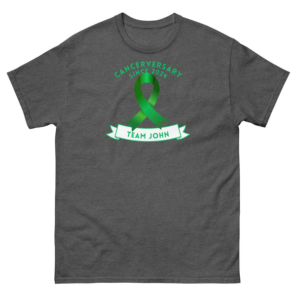 Customizable Cancer - Anniversary Team Ribbon Tee - JohnVsGBMDark HeatherS
