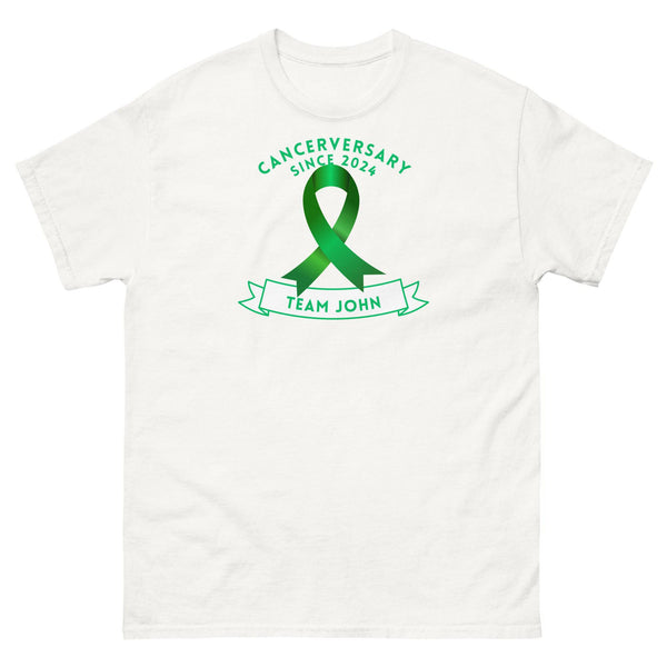 Customizable Cancer - Anniversary Team Ribbon Tee - JohnVsGBMWhiteS
