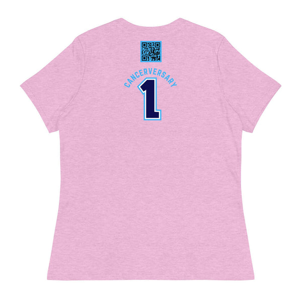 Customizable Cancer Ribbon Blue Womens Tee - JohnVsGBMHeather Prism LilacS