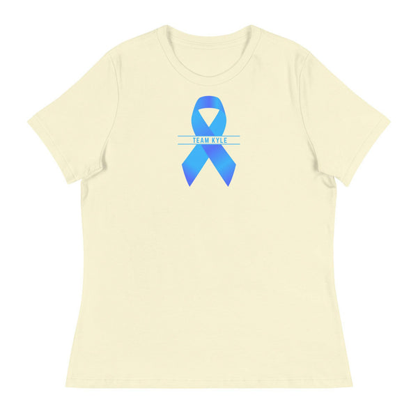 Customizable Cancer Ribbon Blue Womens Tee - JohnVsGBMCitronS