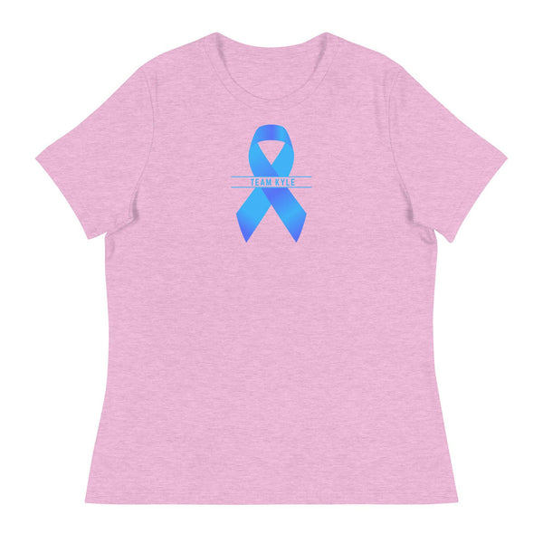 Customizable Cancer Ribbon Blue Womens Tee - JohnVsGBMHeather Prism LilacS