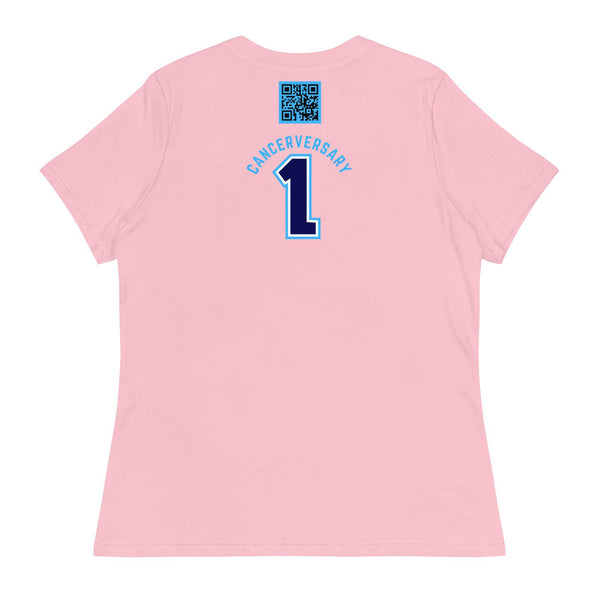 Customizable Cancer Ribbon Blue Womens Tee - JohnVsGBMPinkS