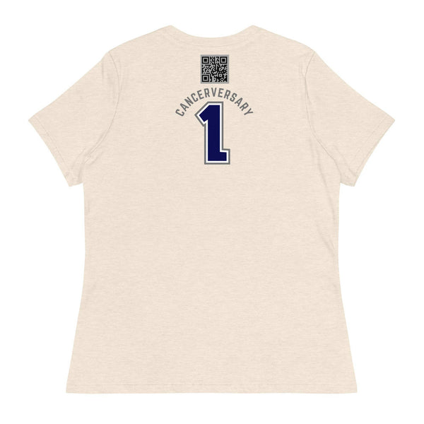 Customizable Cancer Ribbon Gray Womens Tee - JohnVsGBMHeather Prism NaturalS