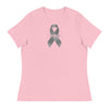 Customizable Cancer Ribbon Gray Womens Tee - JohnVsGBMPinkS