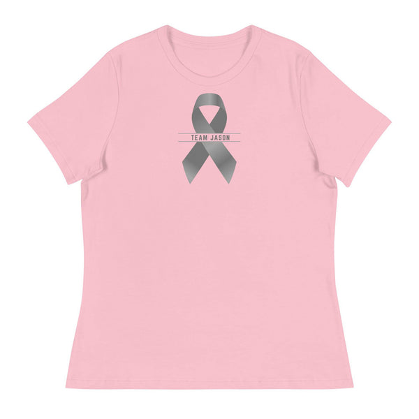 Customizable Cancer Ribbon Gray Womens Tee - JohnVsGBMPinkS