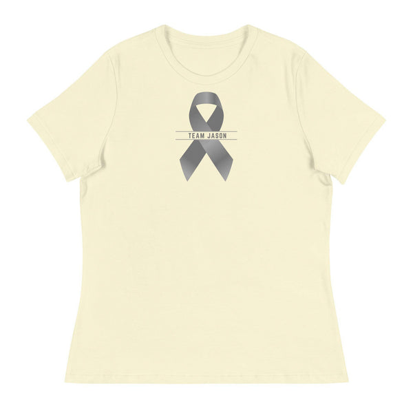 Customizable Cancer Ribbon Gray Womens Tee - JohnVsGBMCitronS