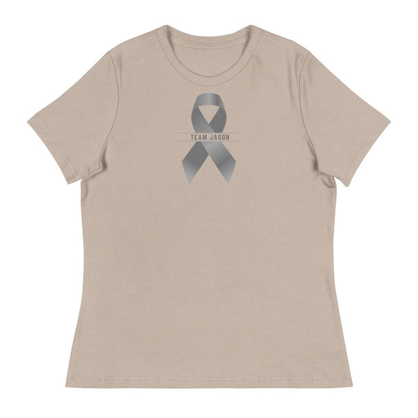 Customizable Cancer Ribbon Gray Womens Tee - JohnVsGBMHeather StoneS