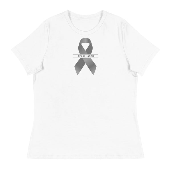 Customizable Cancer Ribbon Gray Womens Tee - JohnVsGBMWhiteS