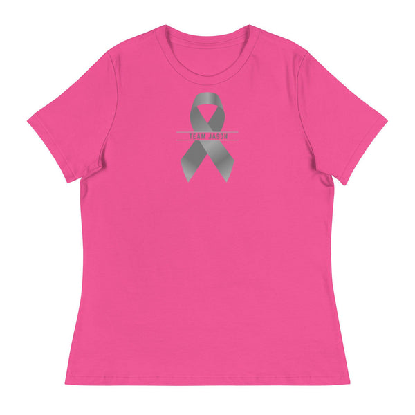 Customizable Cancer Ribbon Gray Womens Tee - JohnVsGBMBerryS