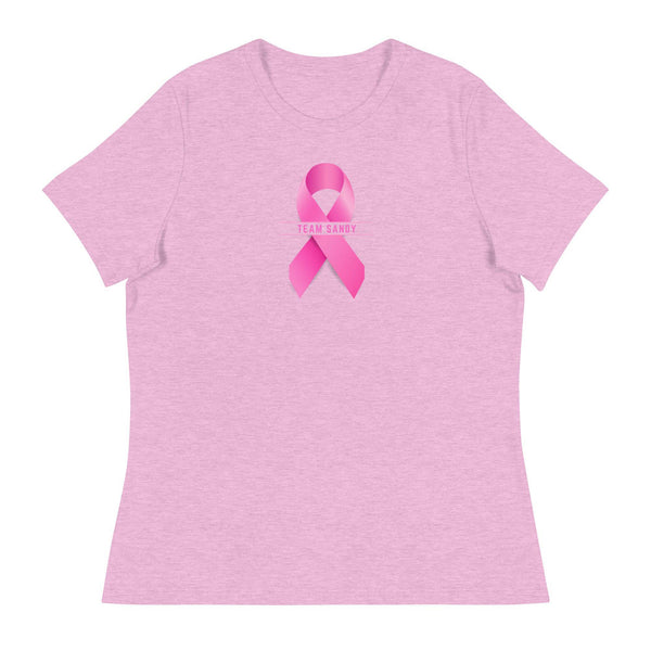 Customizable Cancer Ribbon Pink Womens Tee - JohnVsGBMHeather Prism LilacS
