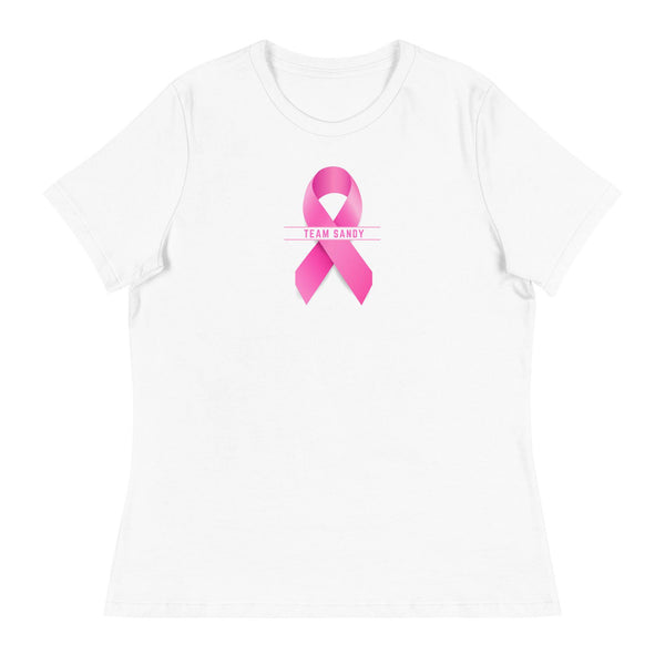 Customizable Cancer Ribbon Pink Womens Tee - JohnVsGBMWhiteS