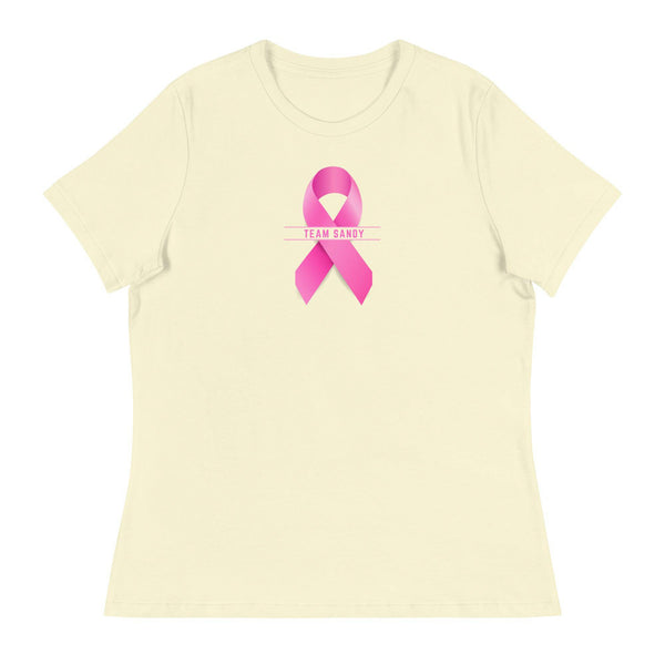 Customizable Cancer Ribbon Pink Womens Tee - JohnVsGBMCitronS