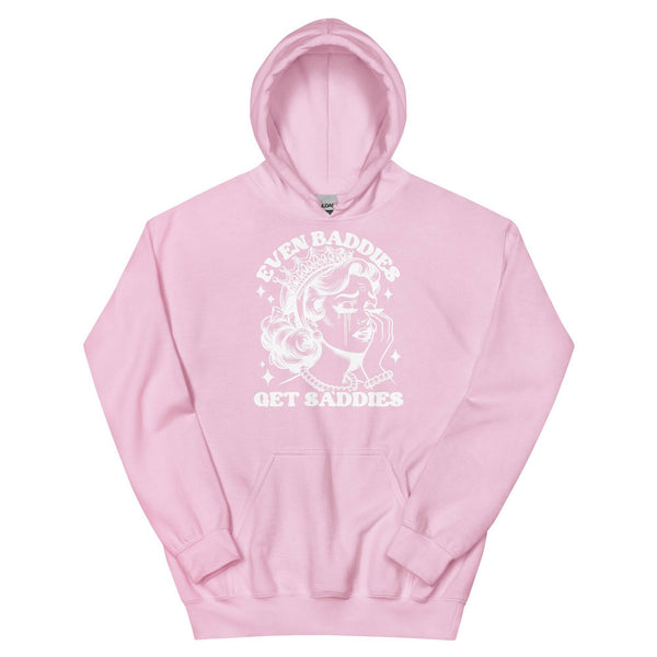 Even Baddies Get Saddies Hoodie - JohnVsGBMLight PinkS