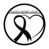 Faith Hope Love Metal Die Cut Sign - JohnVsGBMRed12 Inch