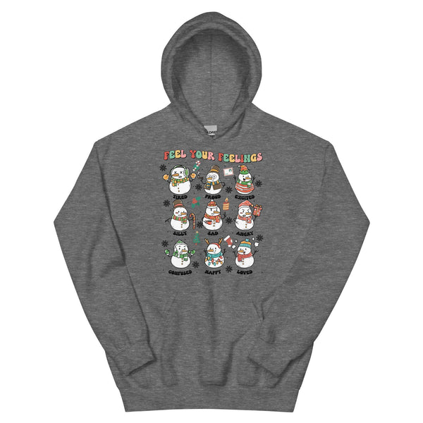 Feel Your Feelings Snowman Hoodie - JohnVsGBMGraphite HeatherS