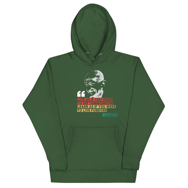 Gandhi Quote Hoodie - JohnVsGBMForest GreenS