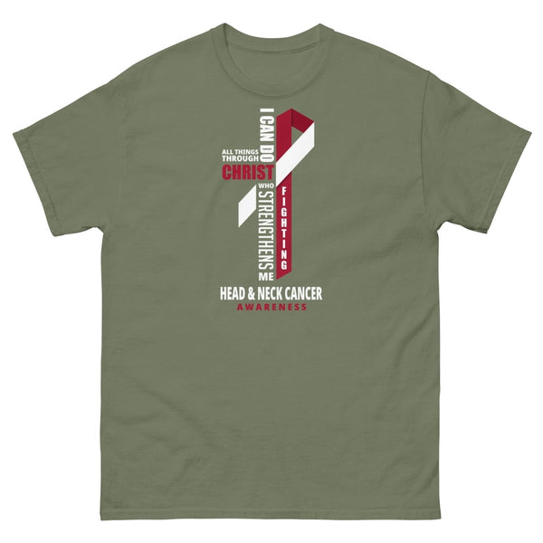Head And Neck Cancer Through Christ Tee - JohnVsGBMMilitary GreenS