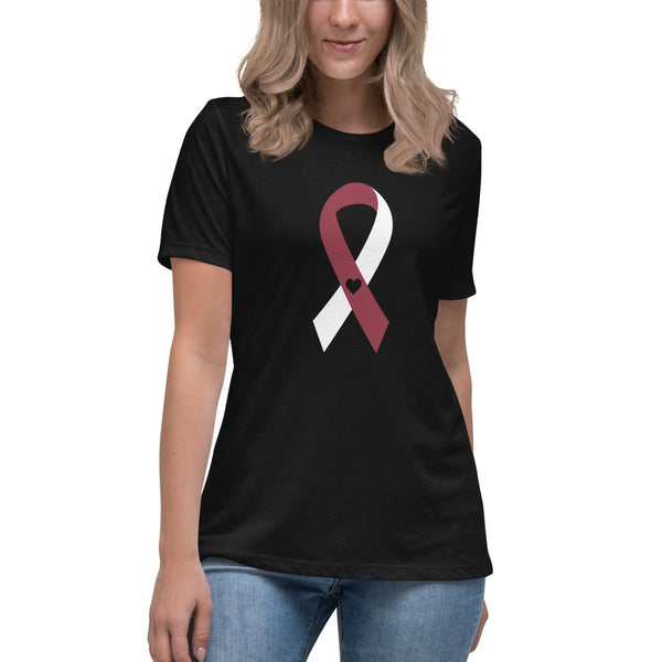 Head and Neck Women's Ribbon Heart Tee - JohnVsGBMBlackS