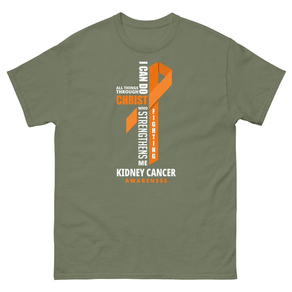 Kidney Cancer Through Christ Tee - JohnVsGBMMilitary GreenS