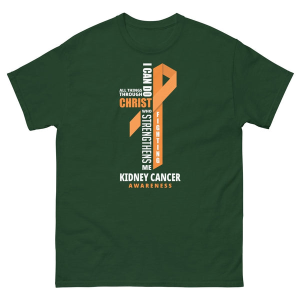 Kidney Cancer Through Christ Tee - JohnVsGBMForest GreenS