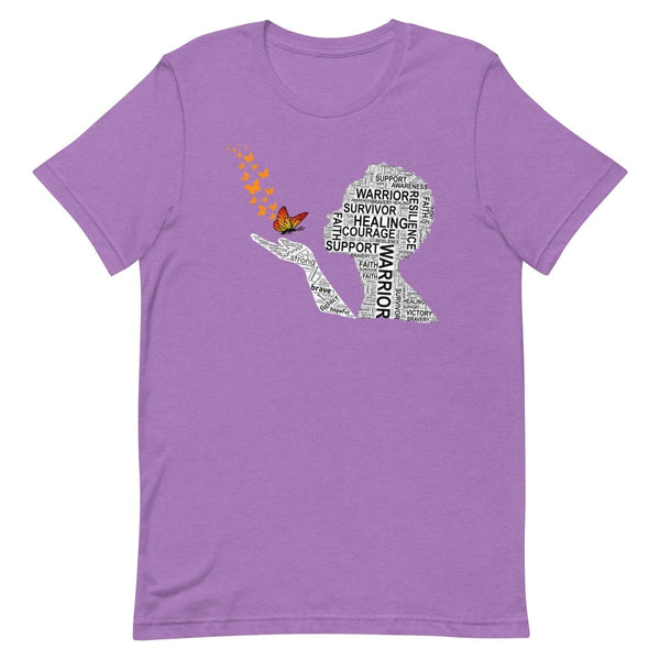 Leukemia Cancer Butterfly Tee - JohnVsGBMHeather Team PurpleXS