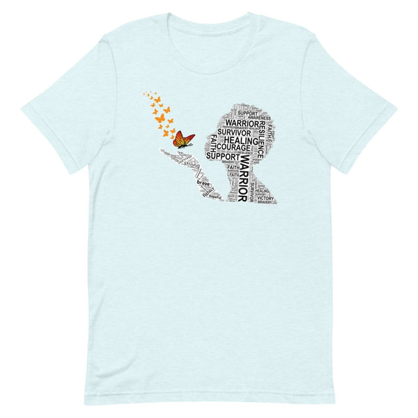 Leukemia Cancer Butterfly Tee - JohnVsGBMHeather Ice BlueXS