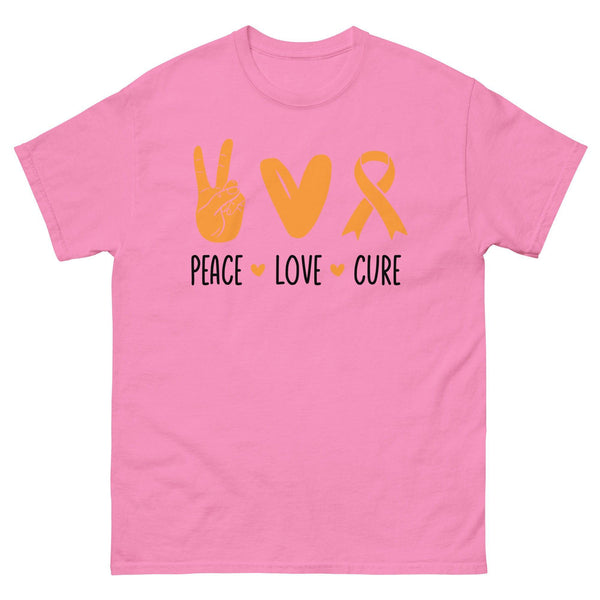 Leukemia Peace Love Cure Tee - JohnVsGBMAzaleaS