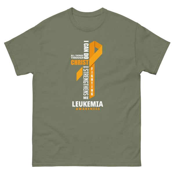 Leukemia Through Christ Tee - JohnVsGBMMilitary GreenS