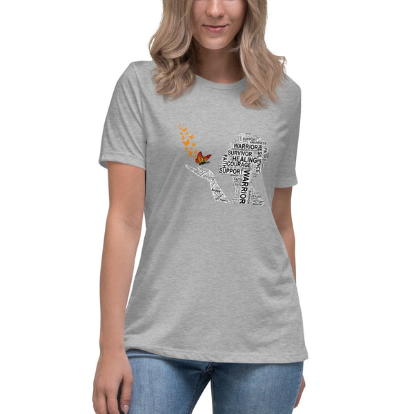 Leukemia Women's Butterfly Tee - JohnVsGBMAthletic HeatherS