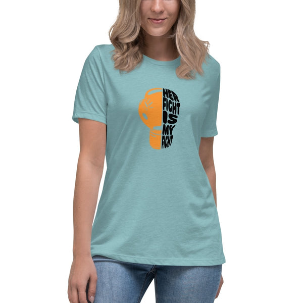 Leukemia Women's Her Fight Tee - JohnVsGBMHeather Blue LagoonS