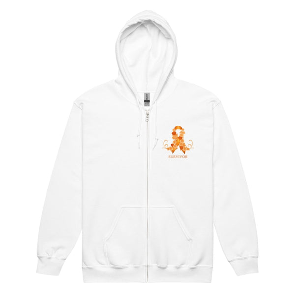 Leukemia Zip Up Survivor Hoodie - JohnVsGBMWhiteS