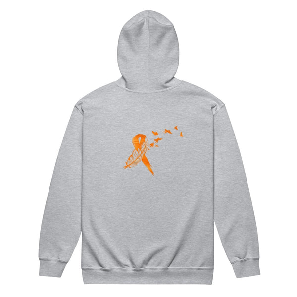 Leukemia Zip Up Survivor Hoodie - JohnVsGBMSport GreyS