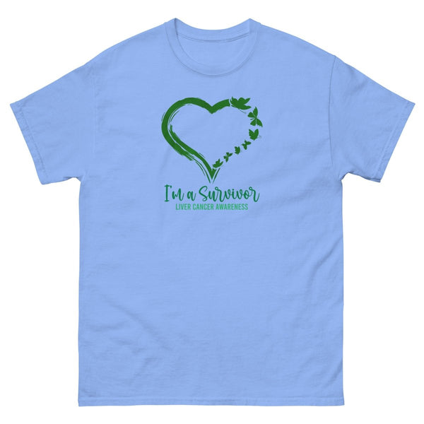 Liver Cancer Survivor Heart Tee - JohnVsGBMCarolina BlueS