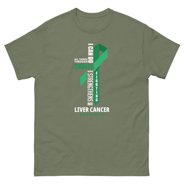 Liver Cancer Through Christ Tee - JohnVsGBMMilitary GreenS