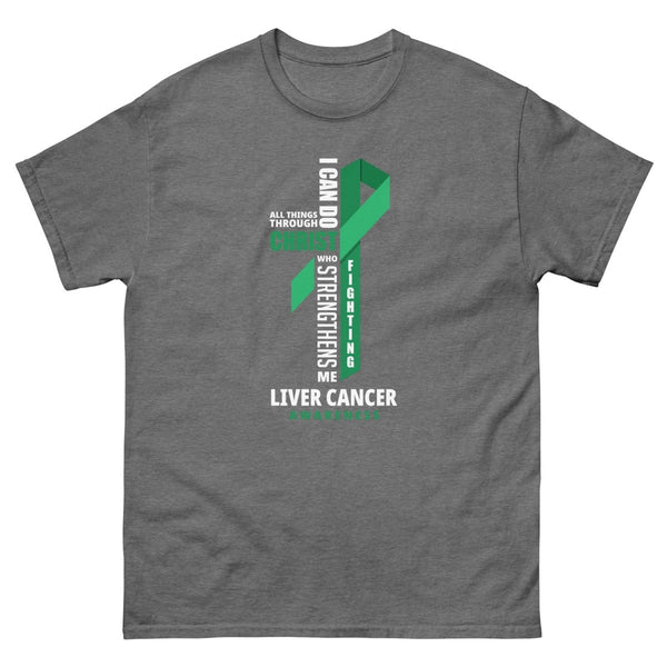 Liver Cancer Through Christ Tee - JohnVsGBMGraphite HeatherS