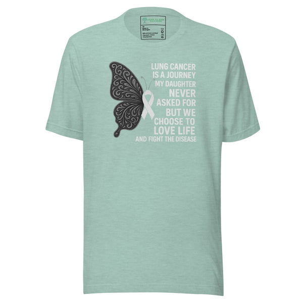 Lung Cancer Butterfly Daughter Tee - JohnVsGBMHeather Prism Dusty BlueXS