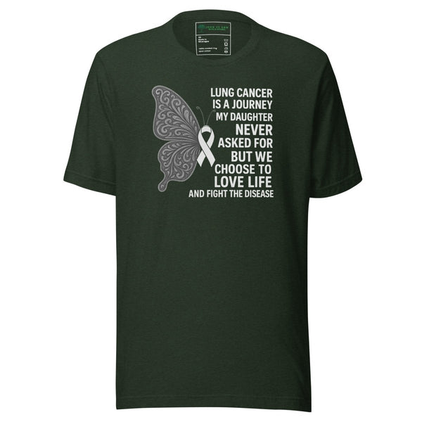 Lung Cancer Butterfly Daughter Tee - JohnVsGBMHeather EmeraldXS