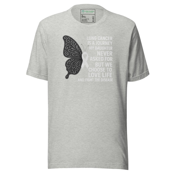 Lung Cancer Butterfly Daughter Tee - JohnVsGBMAthletic HeatherXS