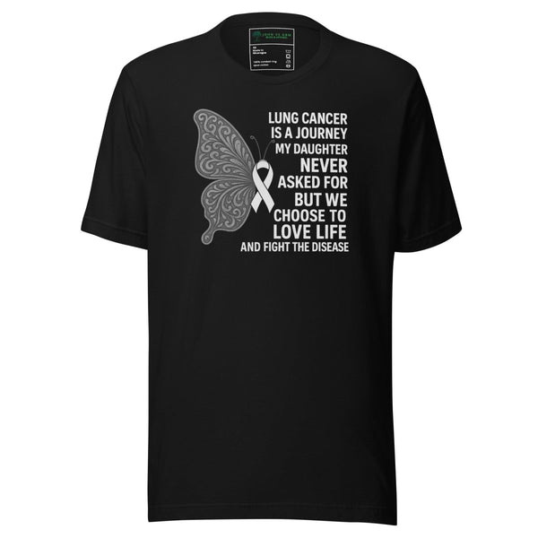 Lung Cancer Butterfly Daughter Tee - JohnVsGBMBlackXS