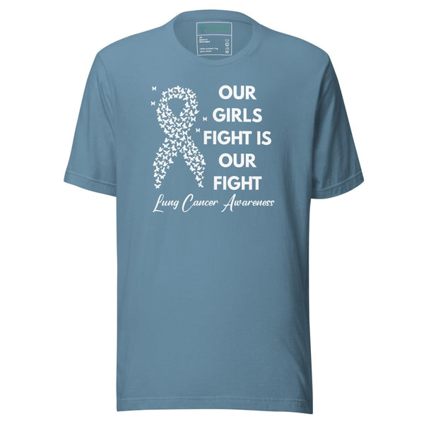 Lung Cancer Our Girl Tee - JohnVsGBMSteel BlueXS