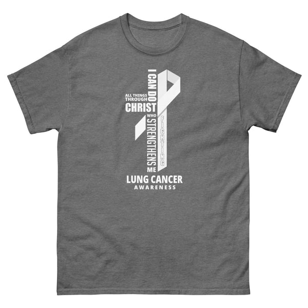 Lung Cancer Through Christ Tee - JohnVsGBMGraphite HeatherS